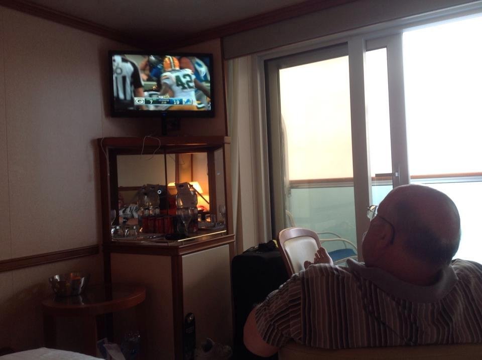 Last day at sea. Here's one of Roy doing something he hasn't done in 6 months. Lol