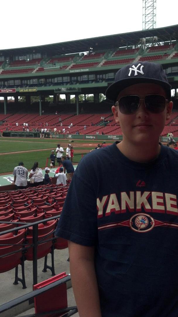At our seats....3rd base behind Yankee dugout...thanks nick michelle and amanda for great spot! !!