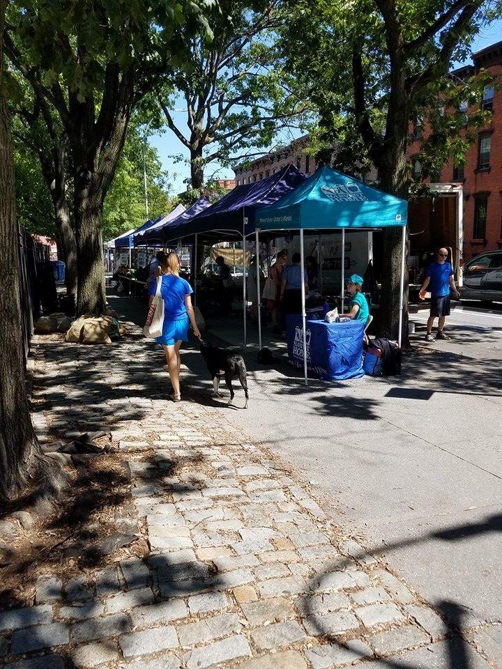 Just opened today:  a second farmers' market in the neighborhood.