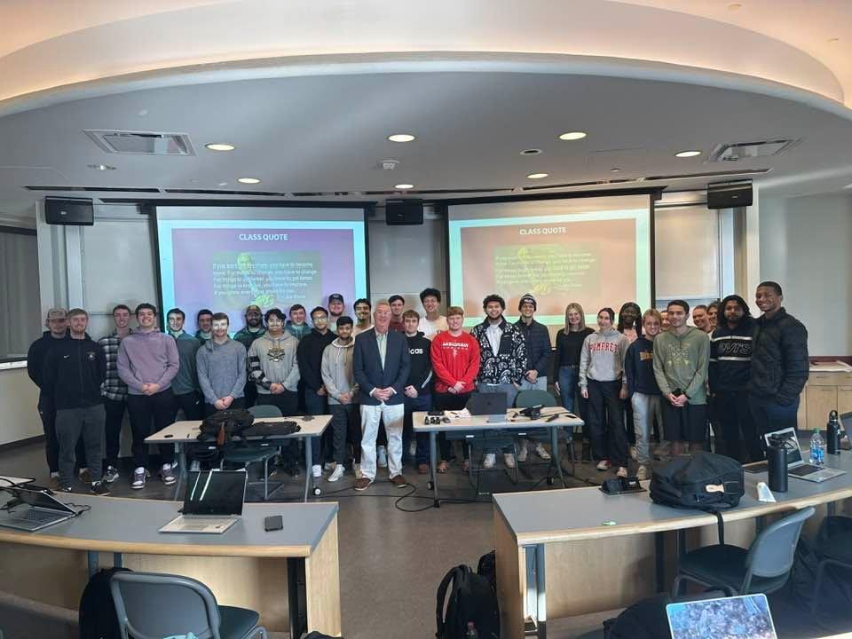 How lucky am I to be able to teach at my college! These 30 wonderful Beloit College students are taking my BUSN 260: Sports Facility Management and Operations class. The first ever Sport Management class at Beloit and more 