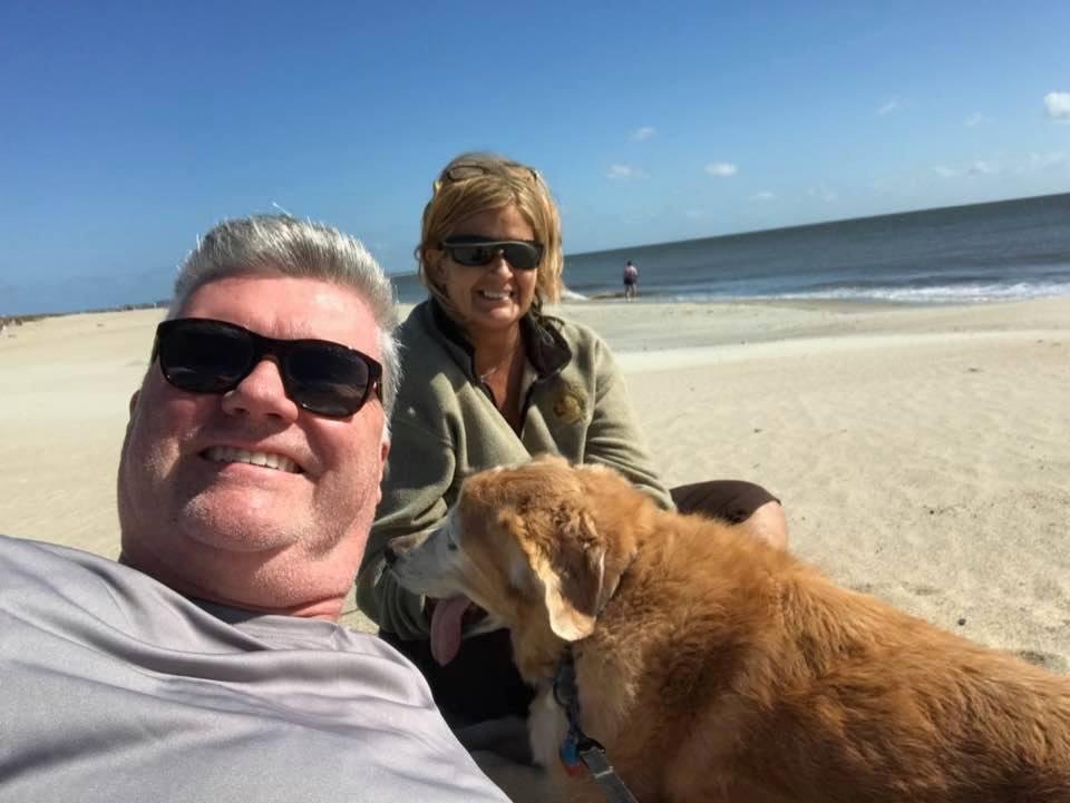 Hanging with the fam at Caswell Beach on Oak Island, NC!