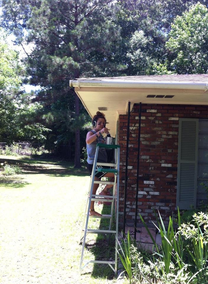 Granddaughter helping Grandpa!!!!!