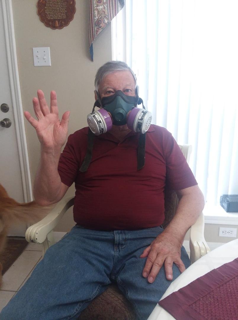 We are not too concerned with the virus here in Texas. This is a picture of me preparing to go the grocery store to stock up on some more toilet paper.