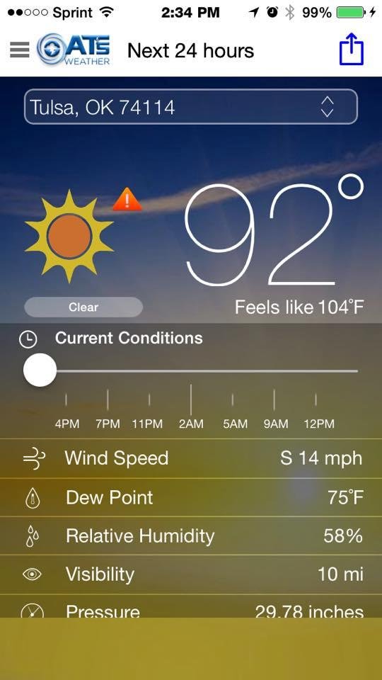 Feels like a sauna! I don't like saunas! Feels like more than 104 to me! Feels more like"I can't breathe!"