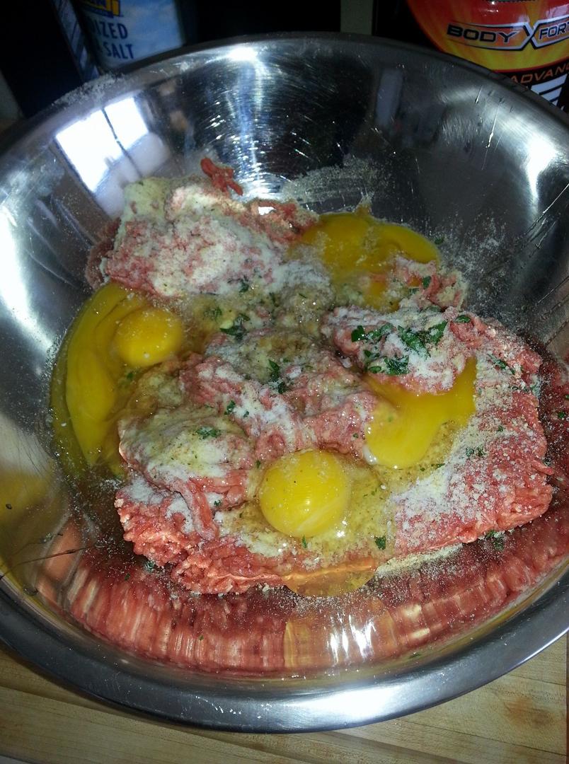 Making the meatballs!