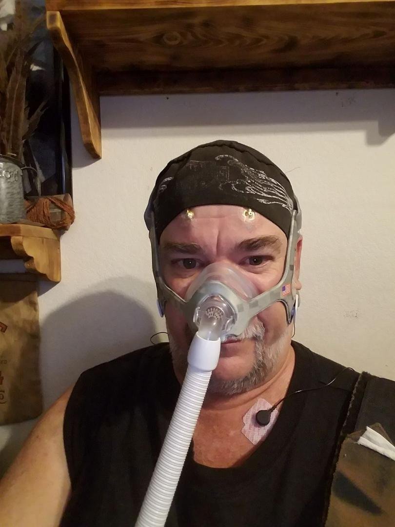 I'm wired up breathing machine on ready 4 bed