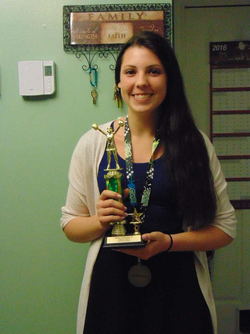 photo I had taken of Isabella with her awards she received at the gala.