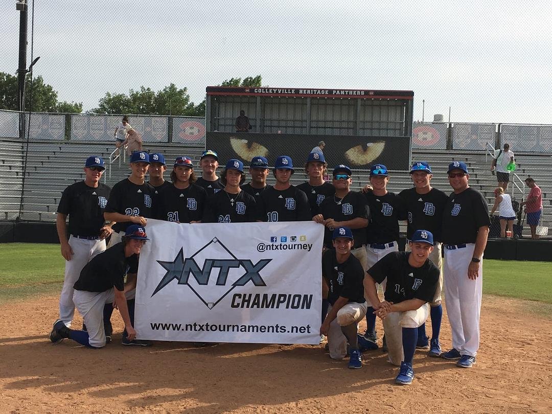 Nicholas' team -
Dulin's Dodgers 16U - Robbins.
(N. is 5th from left back row).
He threw a shut out Friday.