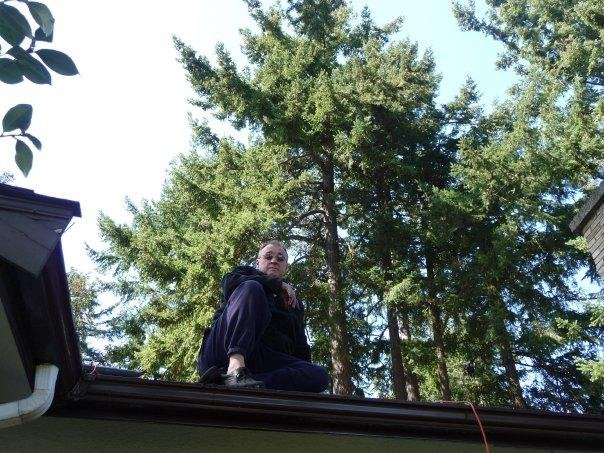 On the roof