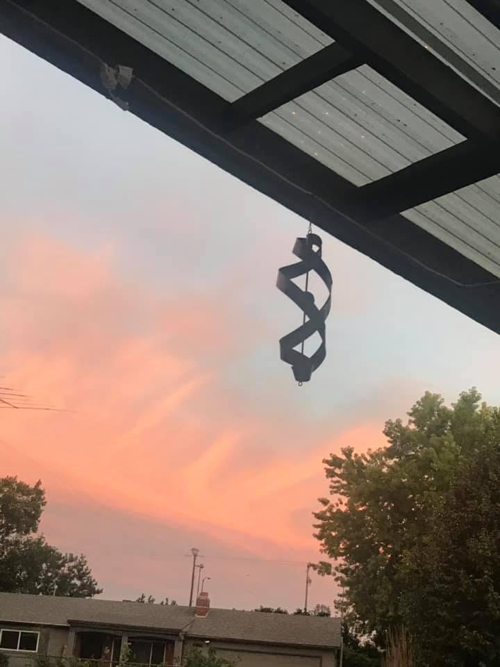 The night sky tonight from the patio; sherbet whisps of cotton candy
