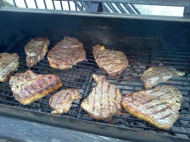 Connor's coming home!  T-bones, sirloin, and rib eyes for dinner.