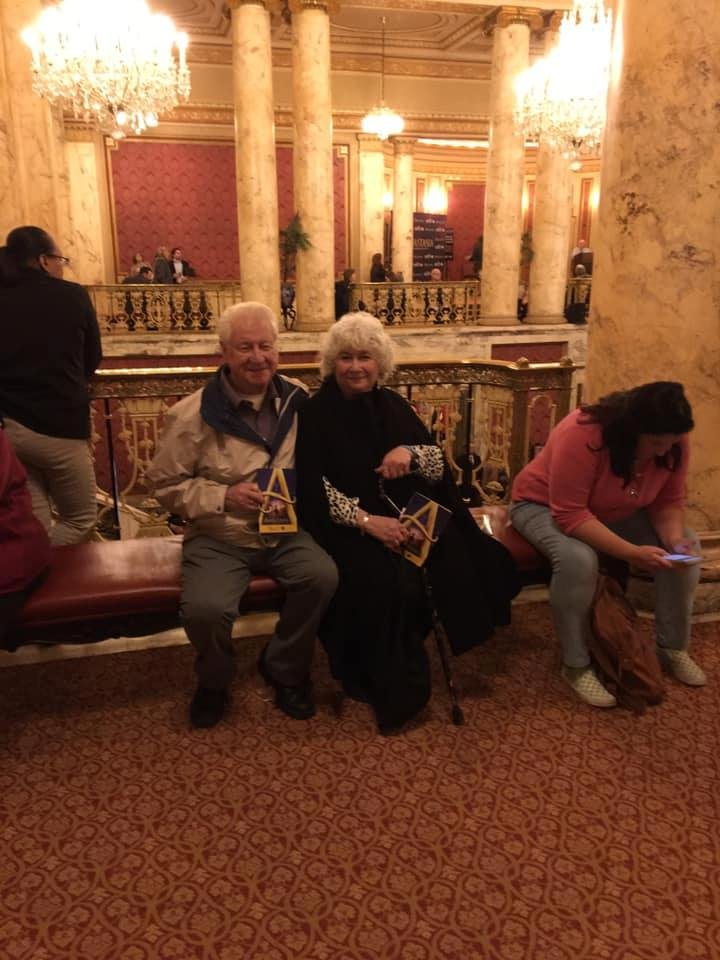 Alice and I waiting in the lobby to see Anastasia this past Wednesday evening.