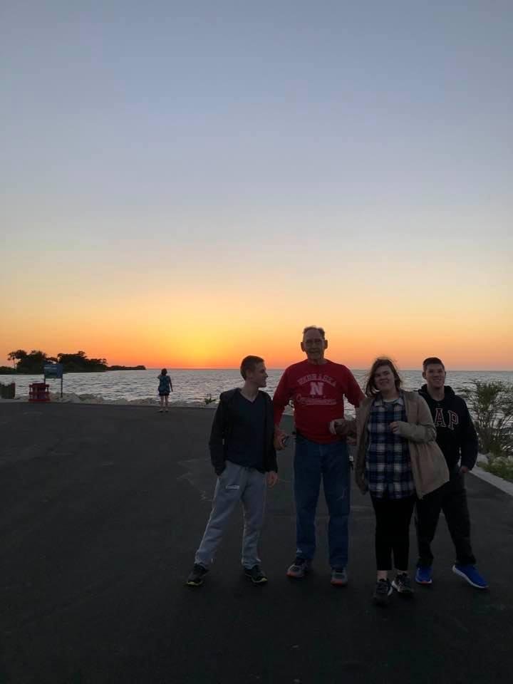 Beautiful Sunset with Hubby & Youngest Grandkids!