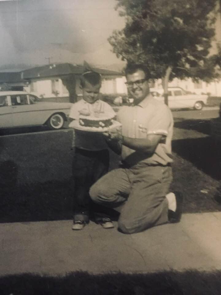 Me and dad on my 5th birthday