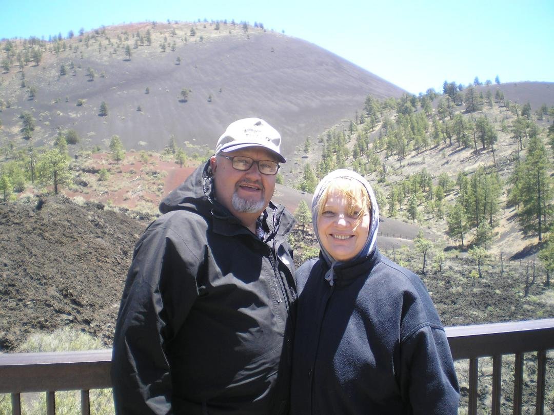 windy day at sunset crater