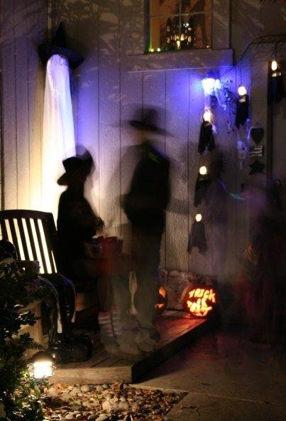Ghostly trick or treaters.