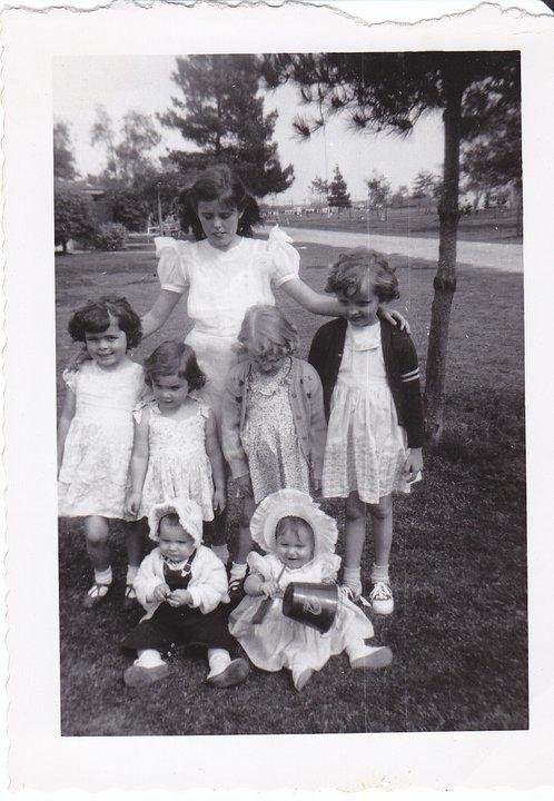 Found an old pic of some of us older Clift Girl Cousins.....anyone have any idea who the babies are? Jesse's oldest is one ..... the other could be Debbie or maybe Pam???