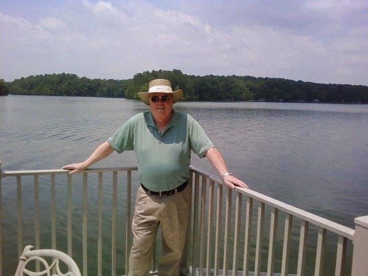 Chuck on Curtis & Charlotte"s boat on West Point Lake. I could stand to loose a few, make that a lot of lbs.