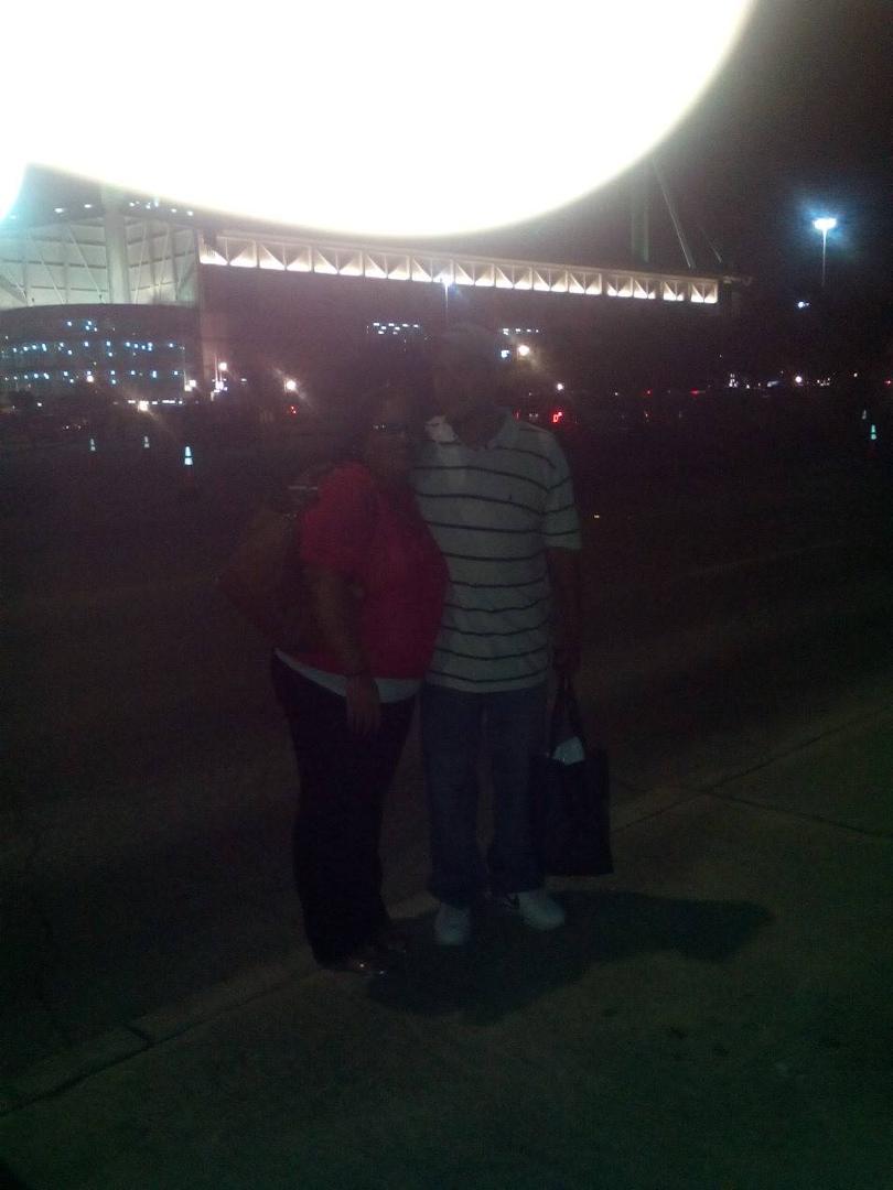 She had a great time we had to take this pic after we left the Joel Olsten minister on her birthday in San Antonio thanks to my son Mike ur awesome. With Louis and mom Julia