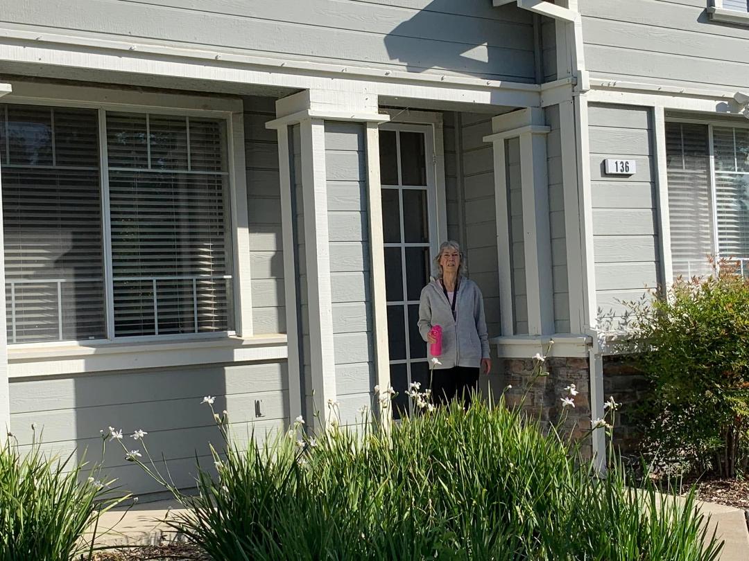 Jill awaits the moving day at the new home. Interior is painted… awaiting some carpet and cleaning. Very exciting to downsize. Now if we can only find 4 trucks to haul all then unused stuff away…