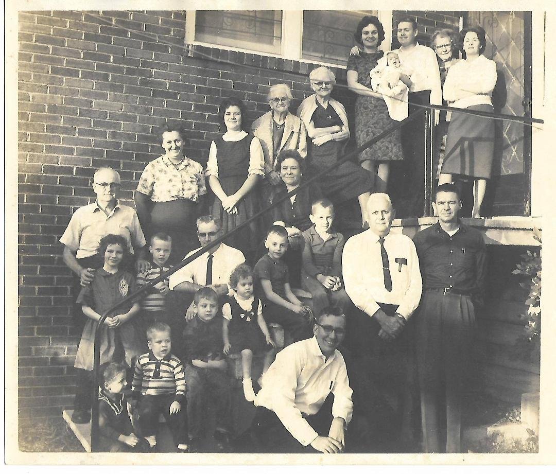 This was at parents 6th ave West house-- Redmonds and some Floyds. Early 1960's We think the baby if Jeff???