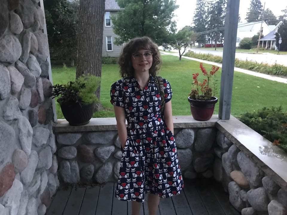 Granddaughter Maria. 1st day back and new neighborhood!