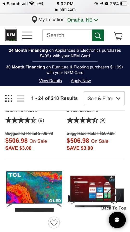 Big sale on TVs at Nebraska Furniture, check out these savings.😀