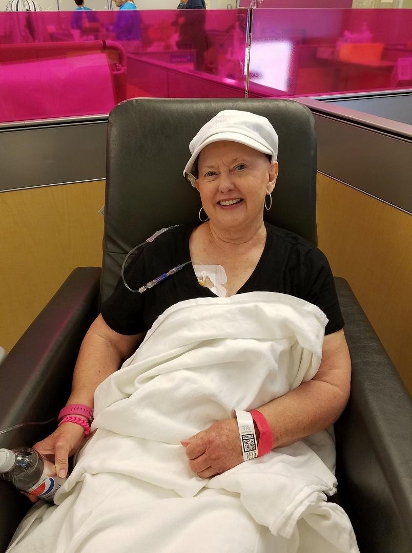 Lydia Lawrence having treatment #10!!! Only 2 more of the yucky chemo. Julie the nurse practitioner had great things to say today. How great Lydia's doing, "curable cancer" and that all her radiation and chemo will be don