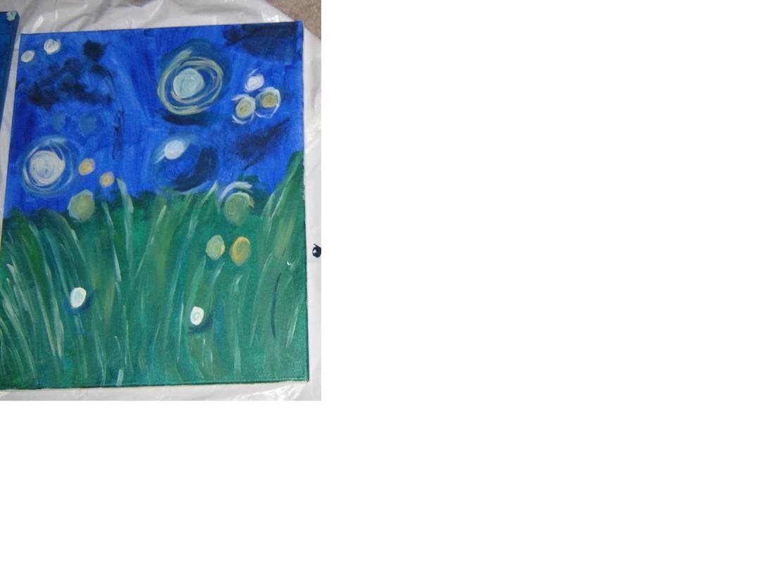 I was with 2 cousins this Saturday and learned to paint on canvas with acrylic paints. Mine was not "finished" I could have worked some more on it....but in reality it is great as it is. My favorite color in this piece