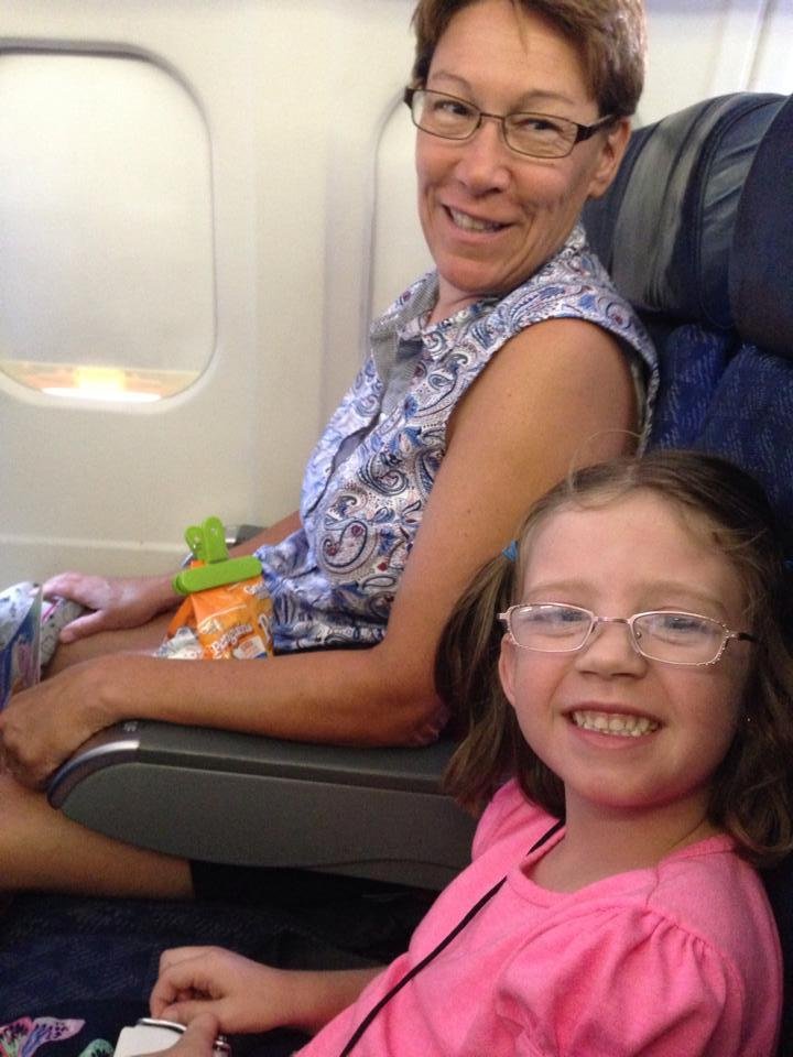 Ready to take off! Got lucky and are sitting in row 10 with lots of legroom and no extra charge. Also, not over a wing, so we'll have a great view all the way home.