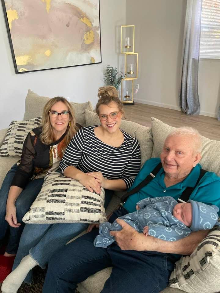 Great grandpa and nana enjoying our newest grandson with Amy..We all had a lot to be thankful for this thanksgiving.