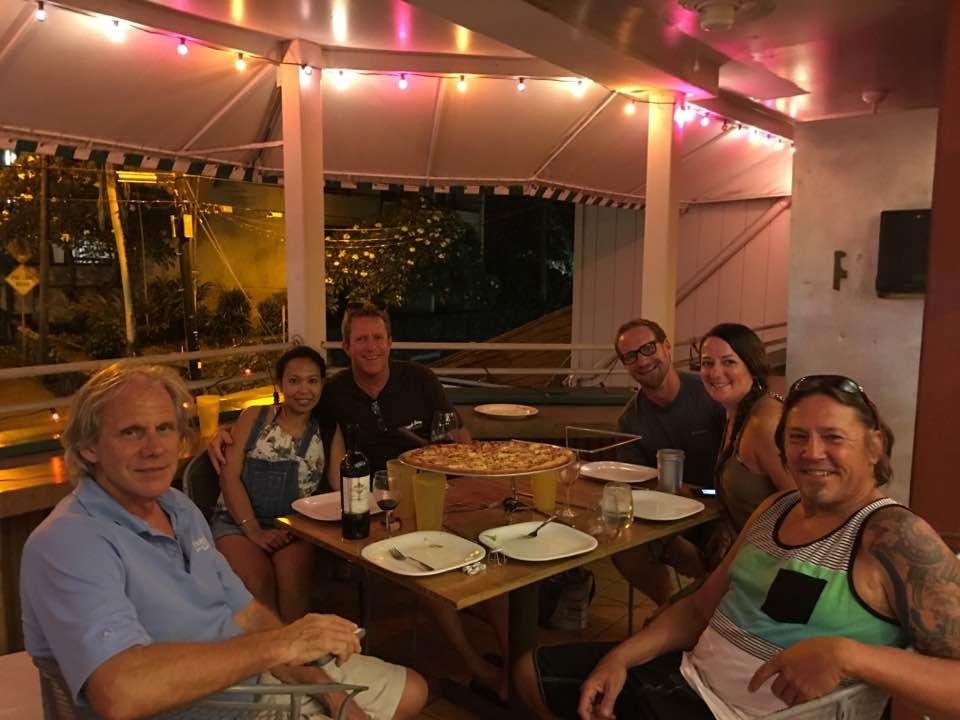 Celebrating my last birthday in my 50s while "processing" great pizza and epic wine is...from left to right is Maymay & Andy, Jesse & Kathy, and "From" the Big Island and San Diego is my friend of nine years, my best buddy