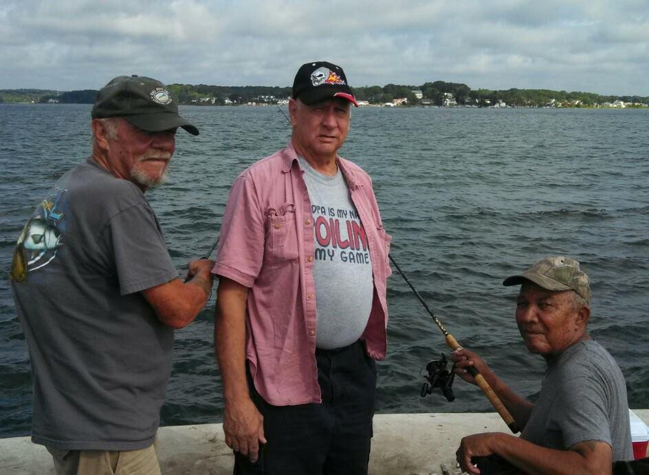 Great to see some of the old time legends I am fortunate enough to associate with .. William Brown , Charlie Borden & Harvey Keys enjoying the AM fishing in shark river in 2015