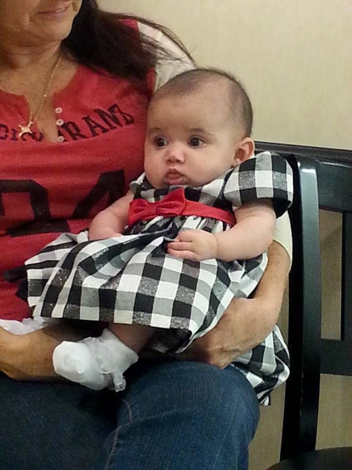 My little great grand daughter Madison getting ready for her pictures