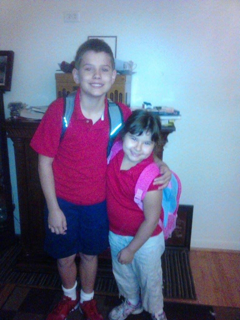 Connor`s and Adriannahs first day back to school !