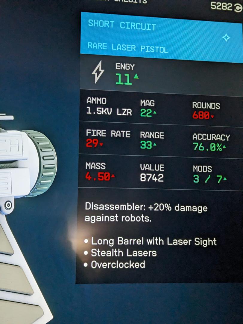So... ran across this in Starfield, sold for me on Polvo Hometown in the best defense...
All I can hear is Johny 5 yelling at me... now if it wasn't almost 10k to buy when I have to buy a grav drive...