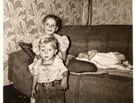 Carol Russell,Gary Gray,Doug Gray. Taken in Grandma house.