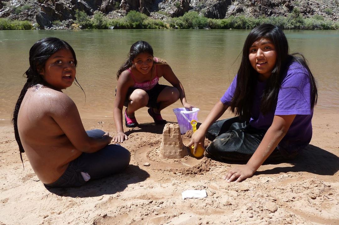 Hualapai land and locals on the Colorado River at Peach Spring AZ.