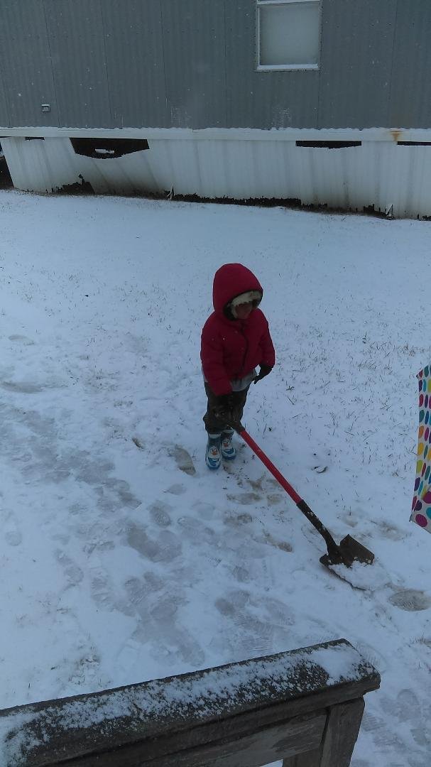 Kam playing in the snow today