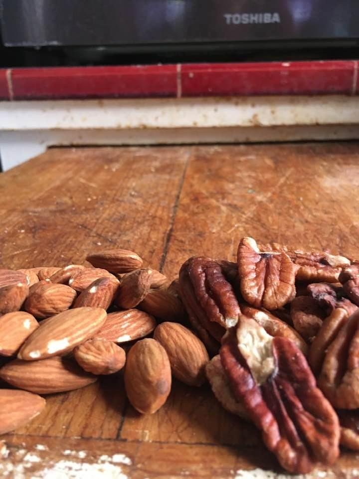 For Halloween we dressed up as almonds and pecans. Everyone knew we were nuts! 😅