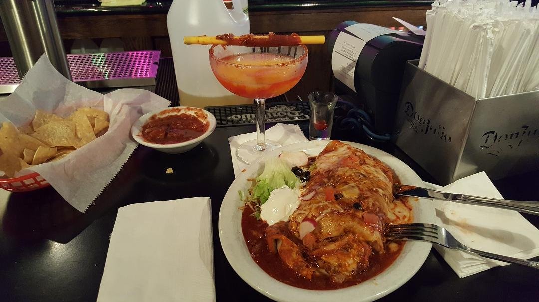 Dinner and adult Beverage.
