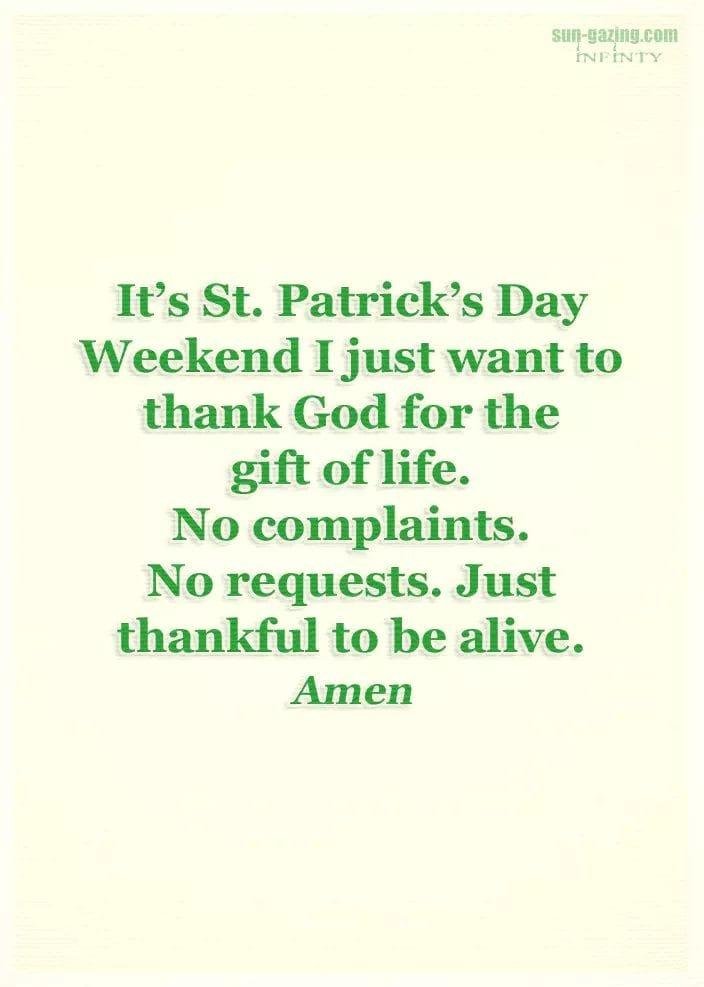 Top of the morning, Peace be with you.
God bless