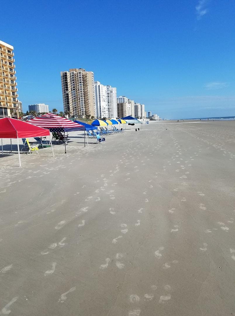 North bound on the beach