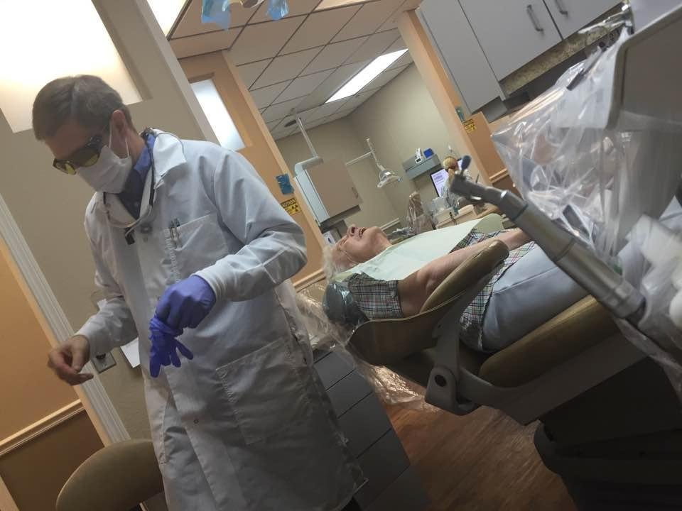 How many people do you know who lie in a dentist chair and smile? Without nitrous oxygen that is. My mom is one special person.