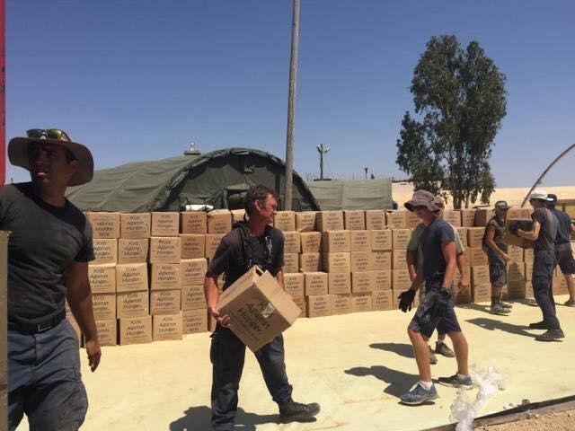 Kids Against Hunger meals delivered to a Syrian refugee camp.