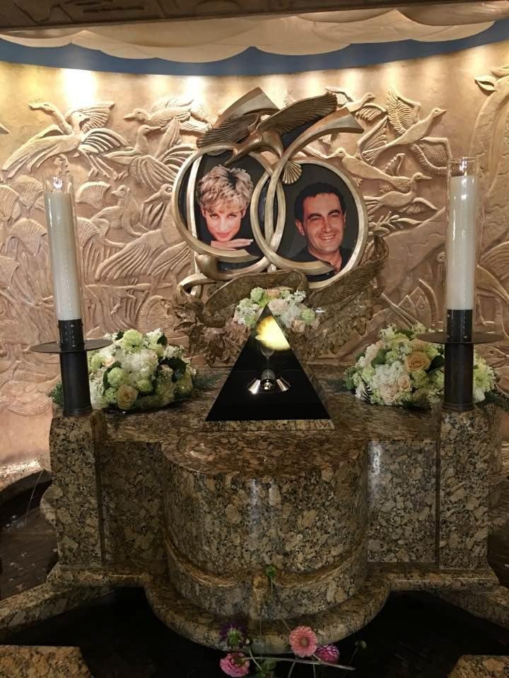 At Harrod's and a princess Diana memorial.