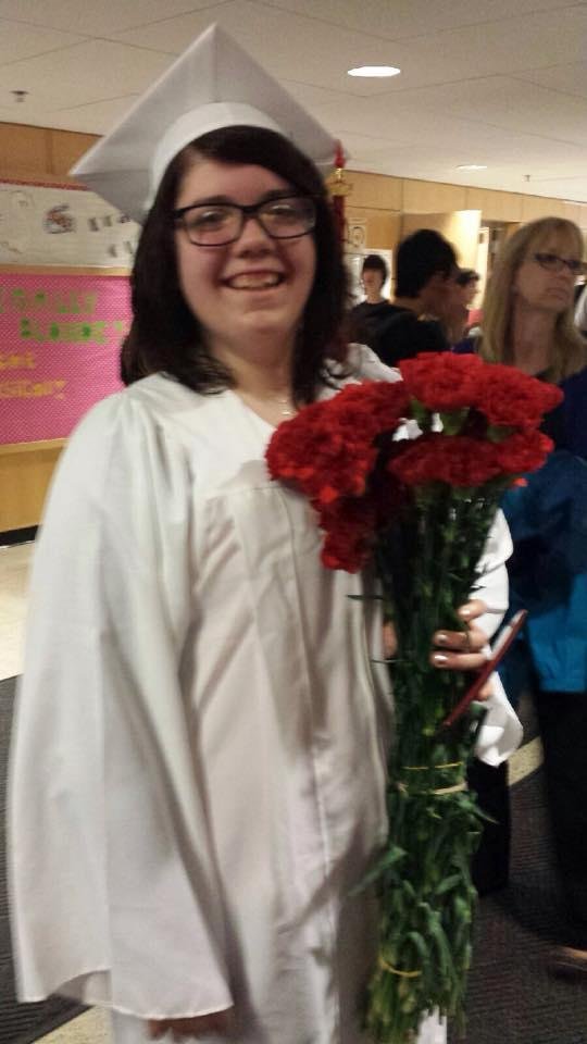 Can't believe my granddaughter is all grown up. Graduated from high school last night. Grammy Ginger and I are so proud of you.