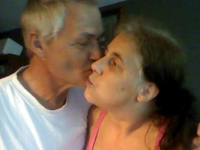my hubby Maynard Vogt kiss my cheek..
