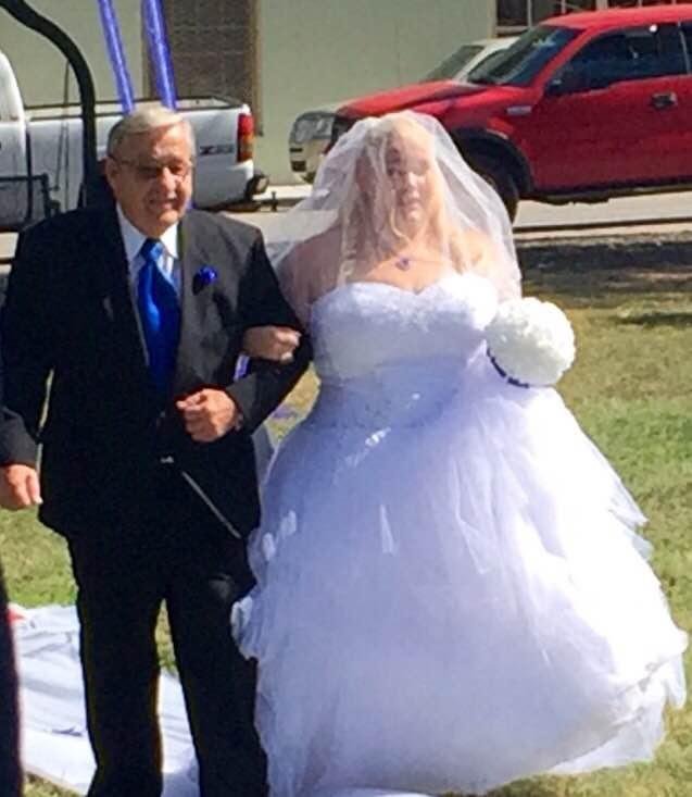 My baby girl being walked down the isle by her daddy. A beautiful bride she was. I love you Stephanie Jean McMurtry Warren❤️