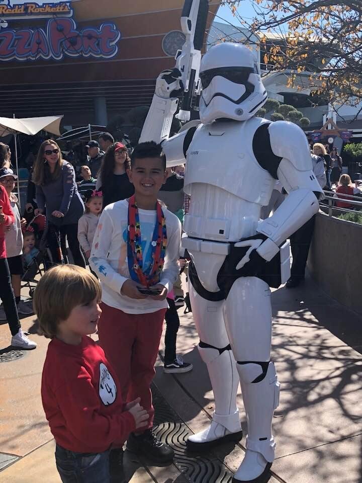 Dylan just hanging with the Storm Troopers.